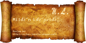 Milán László névjegykártya